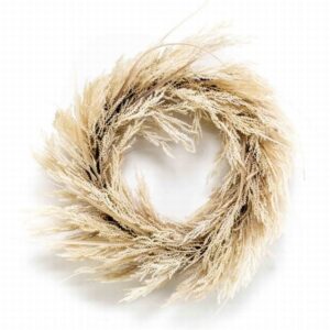 Венец 60см пласт. - Reed wreath cream