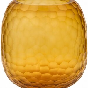 Ваза стъклена D20 Н22см - Vase Pencil Cut Gold