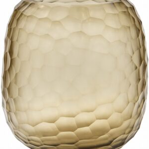 Ваза стъклена D20 Н22см - Vase Chisel Cut Smoke
