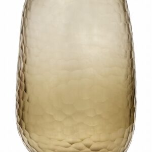 Ваза стъклена D24 Н40см - Vase Chisel Cut Smoke
